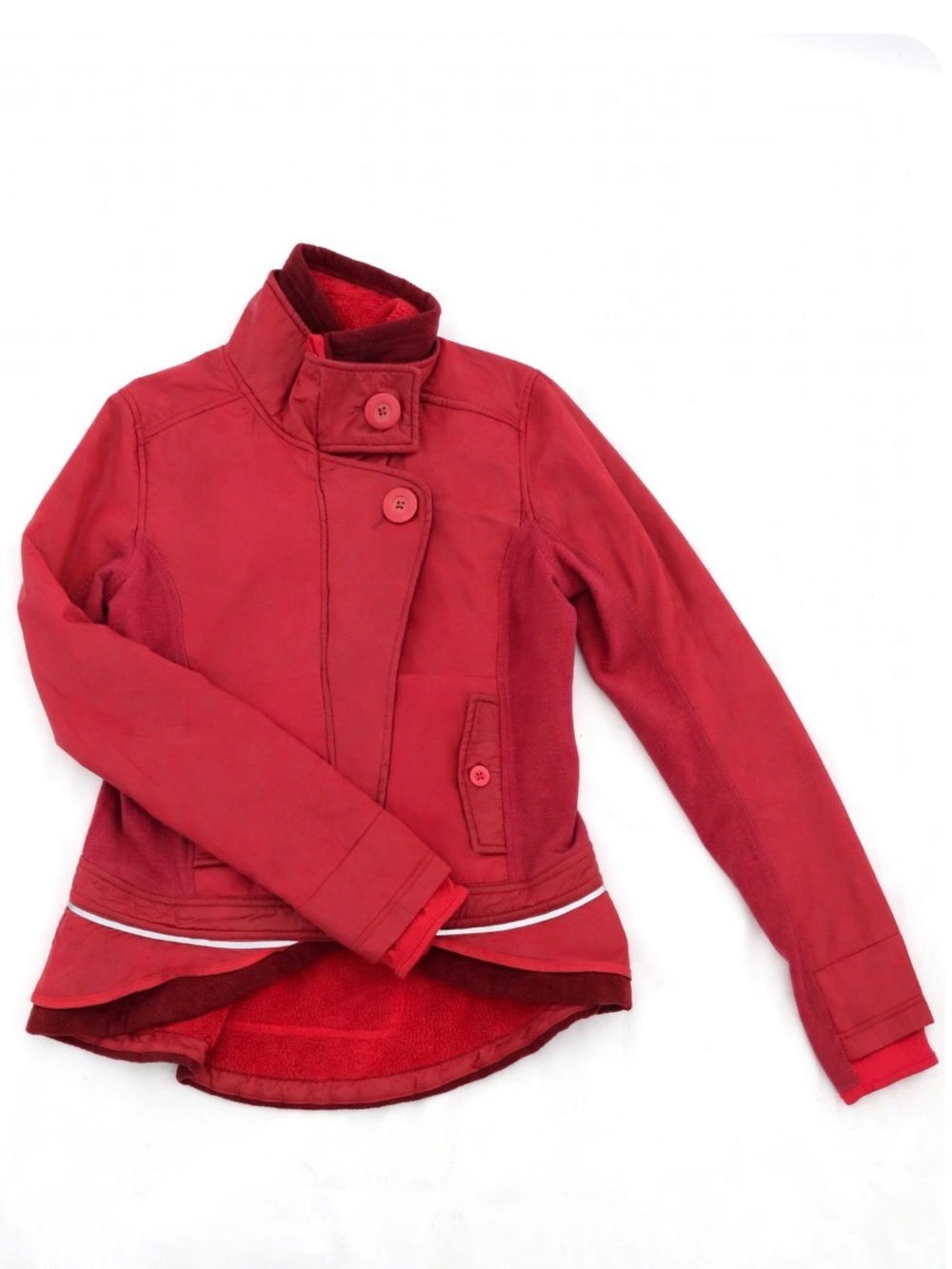 Lululemon Red Coat with Button-Front Closure - Size Small